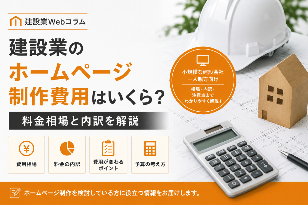 建設業のホームページ制作費用と料金相場・内訳を解説する建設業Webコラム
