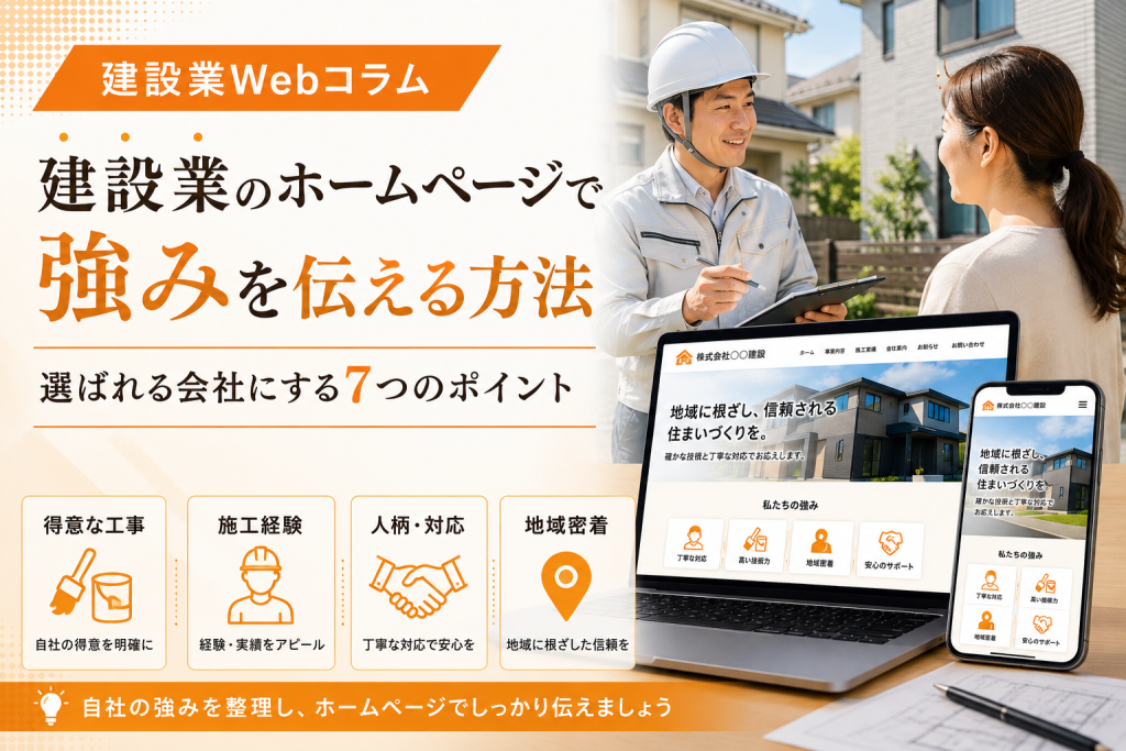 建設業のホームページで自社の強みを伝え選ばれる会社にする7つのポイント